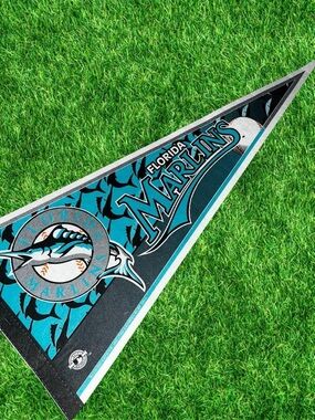 Vintage 2003 MLB Florida Marlins pennant flag